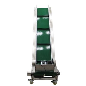 110V Electric PVC Belt Climbing Conveyor Inclined Conveyor 66.9'' Slope Length