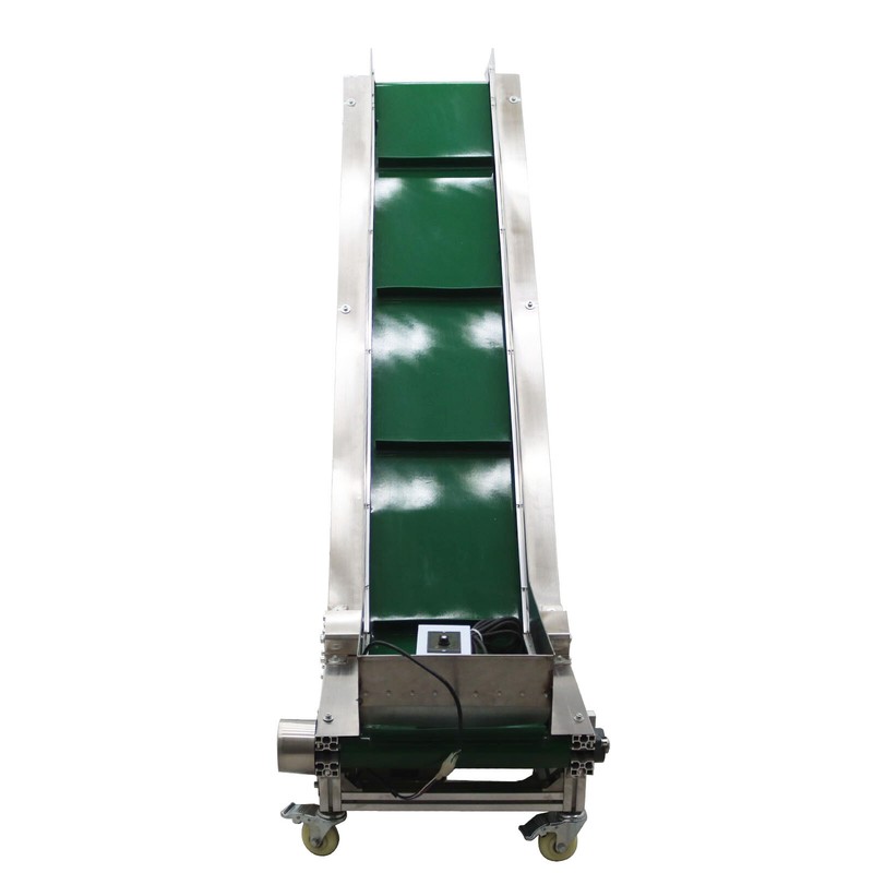 110V Electric PVC Belt Climbing Conveyor Inclined Conveyor 66.9'' Slope Length