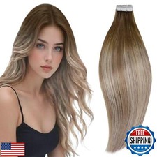 RUNATURE Human Hair Tape in Extensions Real Hair 20 Inch Tape in Hair Extensi