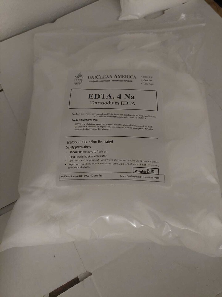 Tetrasodium EDTA (EDTA.4Na) - 1 Lb, Chelating Agent For Cleaning, Cosmetics, Labs