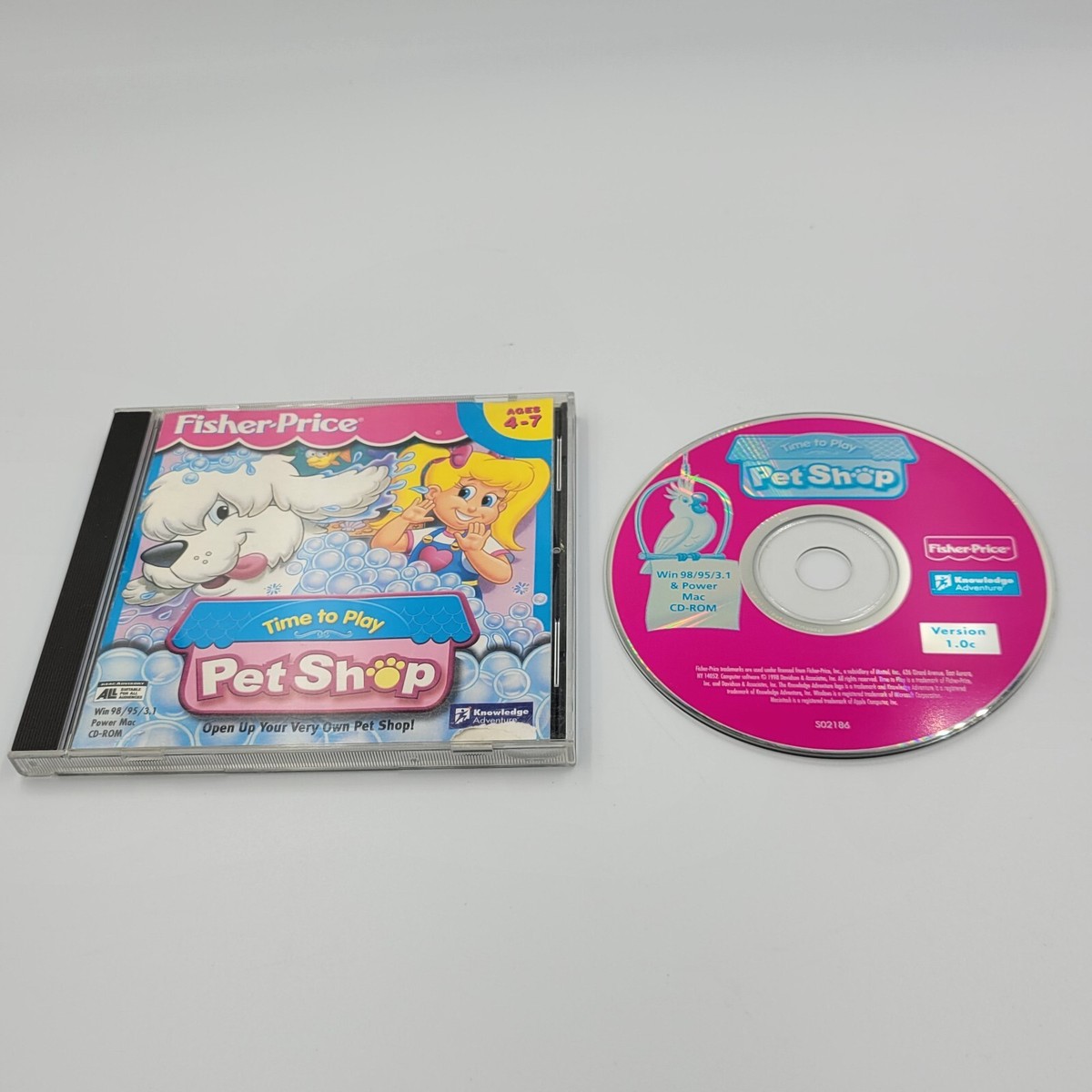 Fisher Price Time to Play Pet Shop Win 95 98 POWER Mac PC VIDEO GAME AGES  4-7