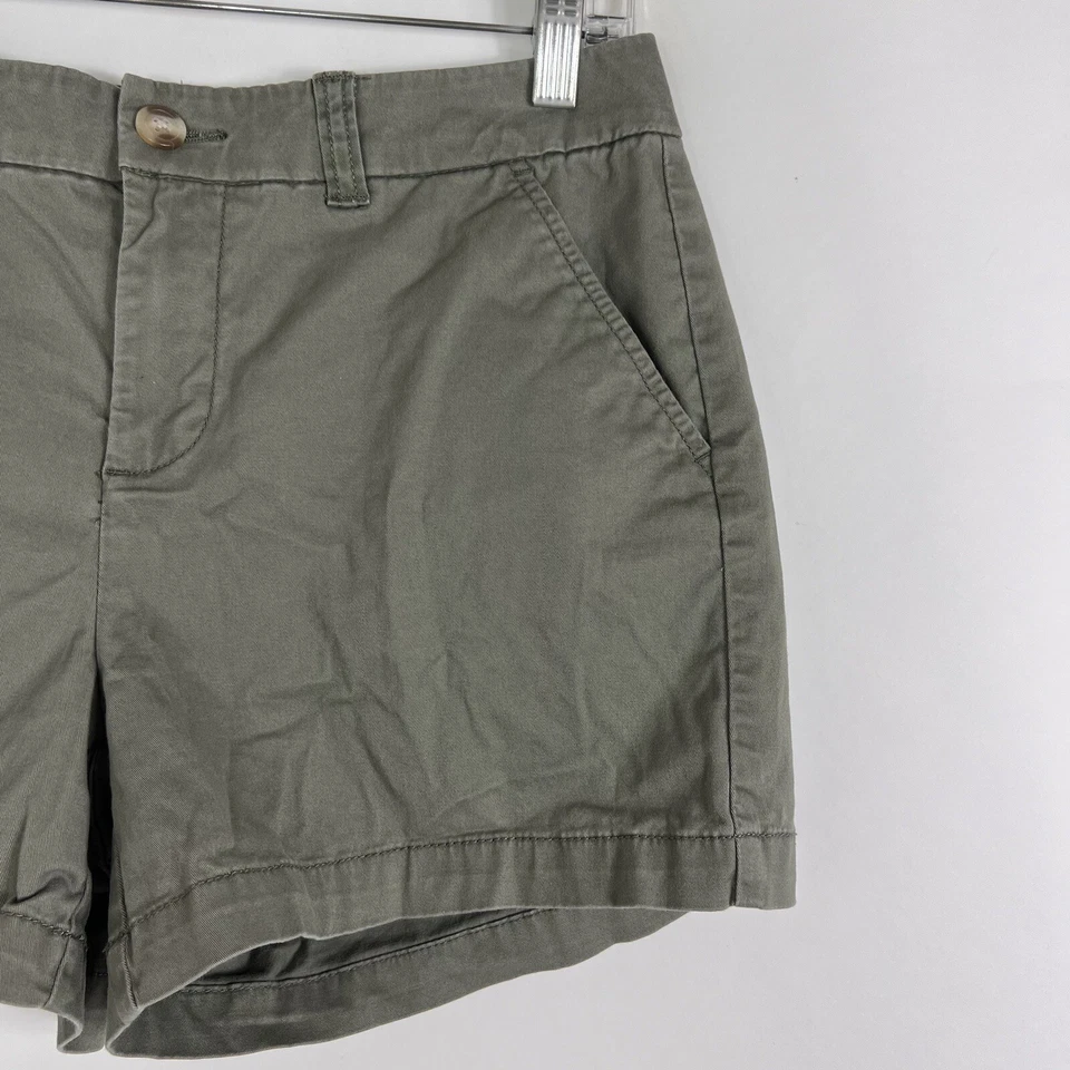 Maison Jules Shorts Women's Size 6 Chino Khaki Mid Rise Stretch Twill Gray - Image 3 of 4