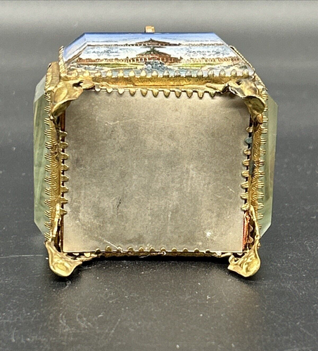 Antique Cascade Glass & Metal Bijouterie Jewelry Box - Picture 8 of 16