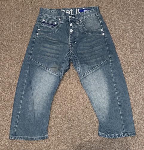 GIO-GOI verdrehte Karotte für Herren, hip schmale Passform, leicht waschende Denim-Shorts, Größe 28""