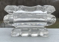 Antique Pressed Flint Glass Master Salt Victorian - Edwardian Deco Table 19th