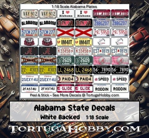 Your State License Plates - Maßstab 1:24 & 1:18 für Modelle, Derby Autos und mehr - Bild 2 von 15