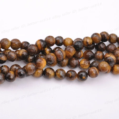 Wholesale Natural Gemstone FACETED Round Spacer Loose Beads 4MM 6MM 8MM 10MM - Picture 17 of 135