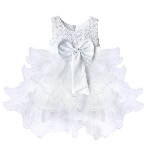 Baby Girls' Ruffle Flower Princess Wedding Birthday Party Dress Baptism Gown - Picture 26 of 53