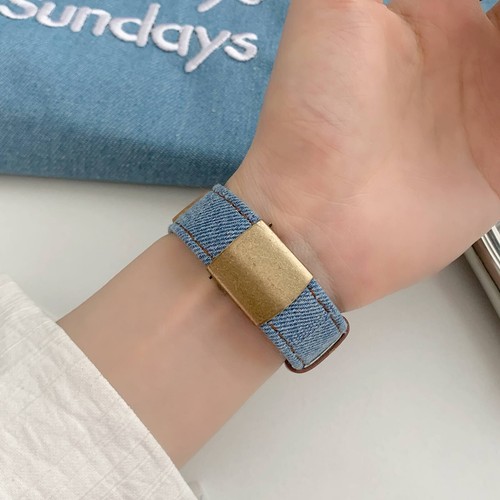 Jeansarmband Armband für Apple Watch Series 10 9 SE 8 7 6 5 iWatch 41/44/45/49/42 mm - Bild 31 von 31