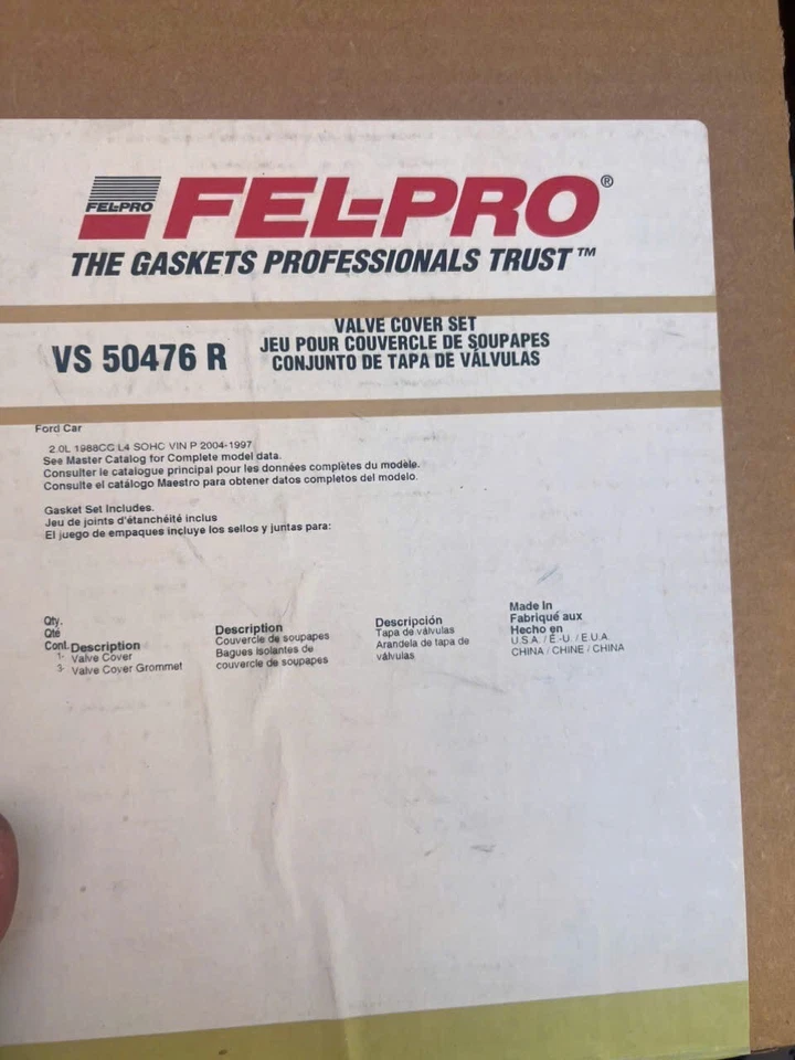 Juego de juntas de cubierta de válvula Fel-Pro VS 50476 R para 98-04 Escort Focus Tracer Foto 2 de 2