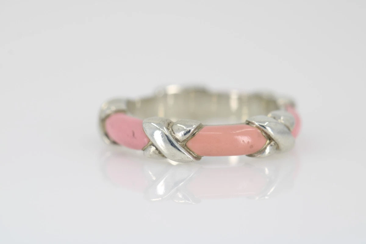 Tiffany pink enamel ring Clearance