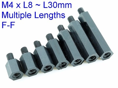 150pcs M2 M2.5 M3 M4 M5 Black Nylon Hex Screw Bolt Nut Standoff Spacer Fasten
