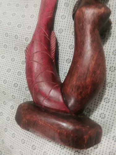 Mermaid Sculpture Old And Vintage Unknown Origin - Wooden Made - Picture 4 of 4
