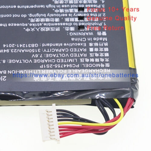 New PC944755-2S laptop battery for Topdon ArtiDiag800 BT AD800BT 7.6V 4 cell - Imagen 4 de 6