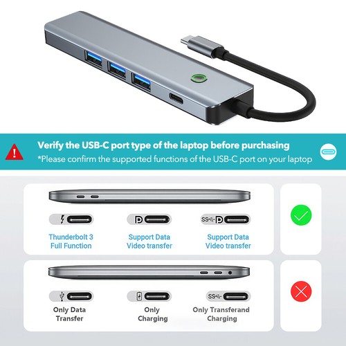 9 in 1 Hub Docking Station Type-C to HDMI Adapter 4K @60Hz HDMI USB 3.0 SD TF - Picture 5 of 13