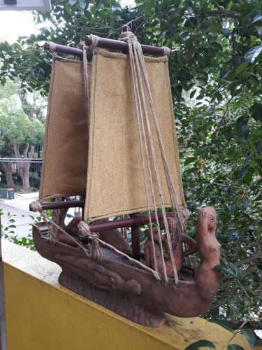 Estatua de decoración del hogar con escultura de terracota australiana estilo griego italiano The Boat - Imagen 3 de 11