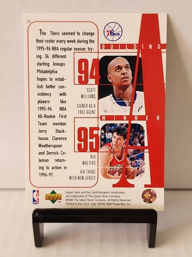 1996-97 Upper Deck Building a Winner Jerry Stackhouse #155 76ers NBA - Picture 2 of 2