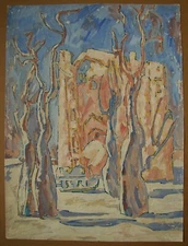 Ukrainian Soviet USSR tempera Painting fauviusm postimpressionism Samarkand