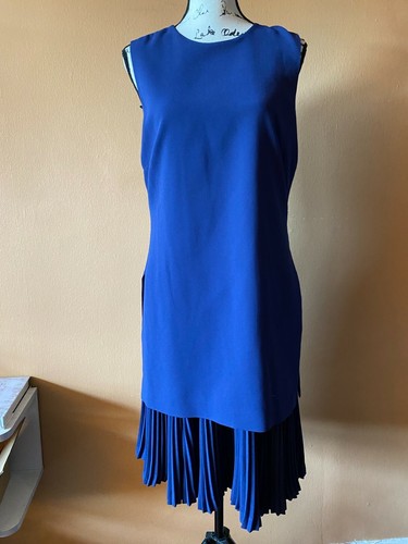Nuevo con etiquetas Vestido en Capas Theory Malkan P Winslow Crepe en Mar Azul Talla 10 - Imagen 5 de 11
