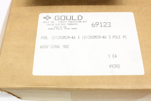 69123 Gould Shawmut Conn Barrier Strip 3 POS 68.32mm Screw ST Panel Mount - Picture 3 of 3
