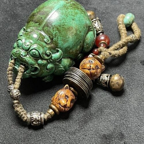 China Xizang Lion Pixiu Antique Old Jade Antique Decor Collect - Picture 6 of 11