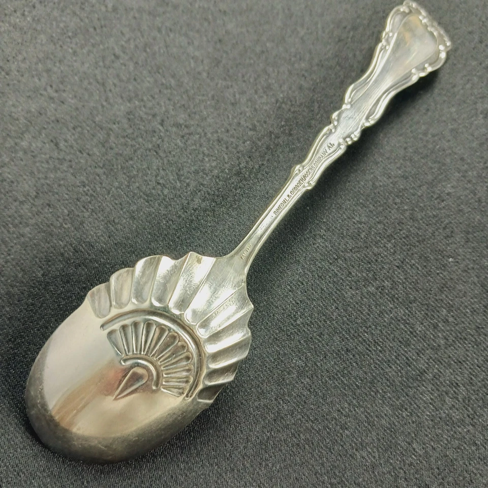 Cuchara de azúcar Simeon L George H Rogers plateada mermelada bayas 5 7/8" Foto 2 de 4