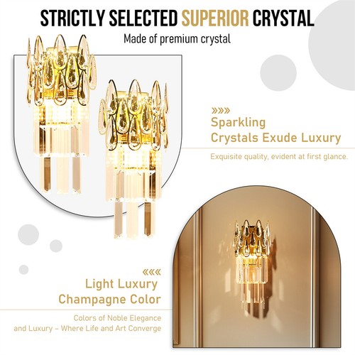 Crystal Wall Lamp Modern LED Lighting Wall Sconces Living Room Background Aisle - Picture 14 of 16