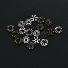 50 Assorted Spacer Beads Metal Antiqued Silver Bronze Jewelry Making Supplies