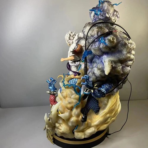 One Piece White Hair Rufy Gear 5 23 cm - 9'' PVC Figura Statua Giocattolo Marca NO SCATOLA! - Foto 2 di 8
