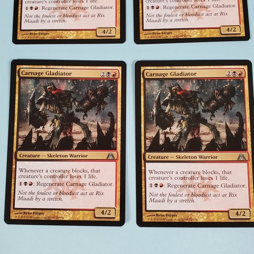 4x Carnage Gladiator - Dragon's Maze - 61/156 Uncommon - MTG Magic The Gatherin - Picture 3 of 3