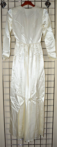Emma Domb Maxi Dress VTG 50s Stunning Shimmery Pearl Heart Neckline Fitted S/M - Picture 3 of 11