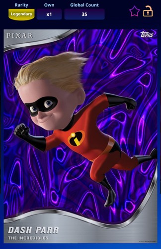 Topps Disney Collect legendary lava Dash digital card (35cc)