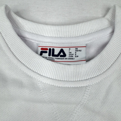 Fila Women's Size S Fleece Sweatshirt Logo Crew Neck White - Picture 3 of 8
