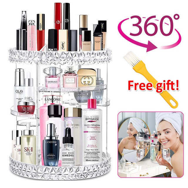 Large 360 Rotating Makeup Organiser Cosmetic Storage Box Perfume Display Stand Large 360 Rotating Makeup Organiser Cosmetic Storage Box Perfume Display Stand
