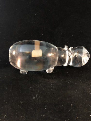 1960s Folke Walving MALERAS hippopotamus Crystal Glass Sculpture Sweden - Imagen 4 de 7