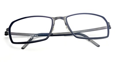 LINDBERG Brille 9715 56-19 135 U9 Dunkel Blau Graphite Square Strip Titanium L