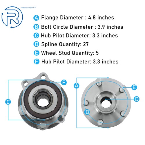 Par de cojinetes y buje de rueda trasera para Subaru Forester 2014 2015 2016 2017 2018 - Imagen 3 de 13
