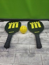 Monarch Pickleball Black Yellow/Green Paddles Set of 2 New Fast Free Ship