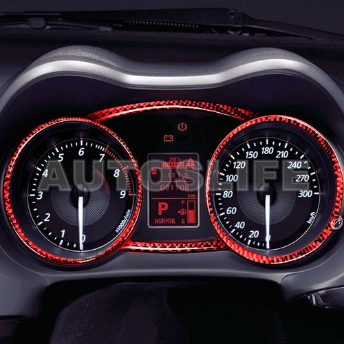Borde de panel de instrumentos interior de fibra de carbono rojo para Mitsubishi Lancer Evo 08-14 - Imagen 4 de 10
