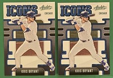 Lot (2) 2021 Panini Absolute Icons Green #I-10 Kris Bryant Chicago Cubs