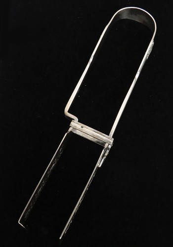 1824 LONDON STERLING SILVER KINGS PATTERN 9 3/4 ASPARAGUS TONGS - Picture 2 of 6