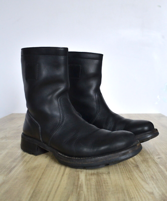 MIU MIU black leather engineer boots 37