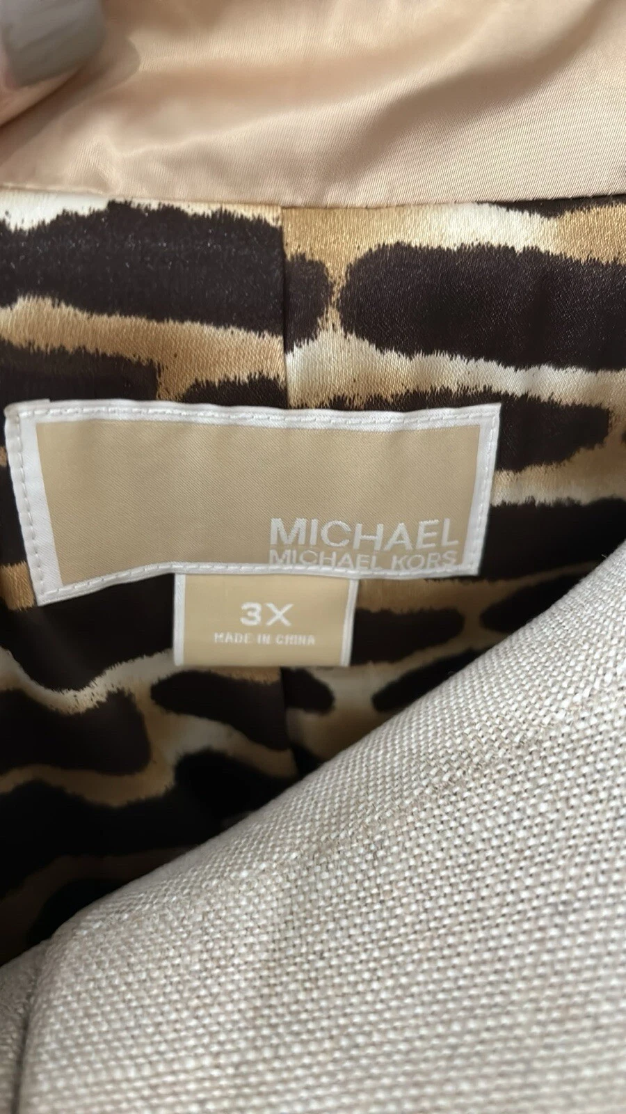 Michael Kors Trench Cappotto Taglia 3X Donna Doppiopetto Cintura Oro Metallizzato