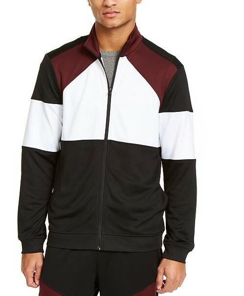 Ideology Mens Track Jacket Black Red 2xl Colorblock Full-zip Mock