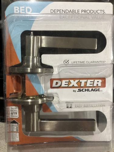 Dexter Sonnenwende Satin Nickel Sichtschutz Tür Bett/Bad Hebel Schloss Set J40VSOL619 - Bild 2 von 3