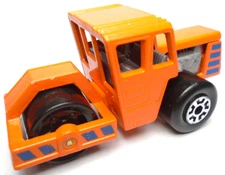 1978 MATCHBOX ROAD ROLLER ORANGE 1:64 DIECAST 2 7/8" CONSTRUCTION VEHICLE W BLUE