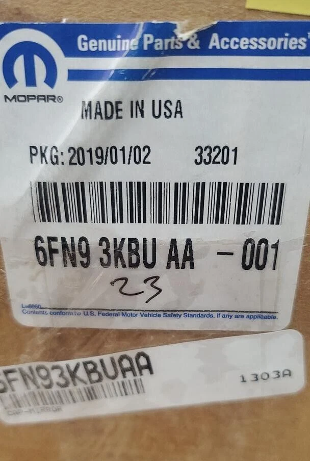 Tampa espelhada Mopar 6FN93KBUAA nova em folha, esquerda. Compatível com Jeep Cherokee 2014-2017 - Imagem 2 de 2