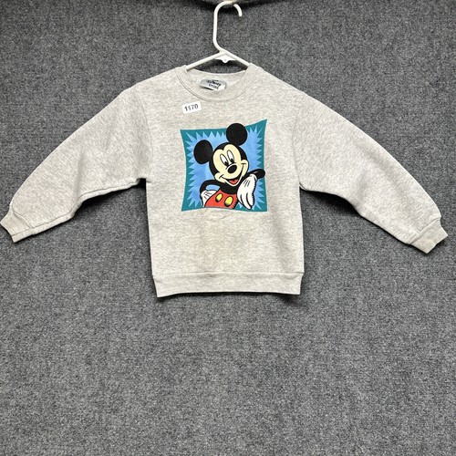 Vintage Disney Sweater Mickey Mouse White Long Sleeve Youth Size Extra Small 90s - Picture 2 of 14