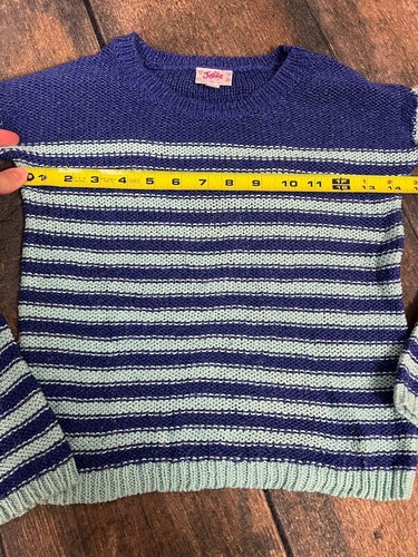 Justice Girls Size 7 Blue Striped Sweater! - Picture 3 of 6