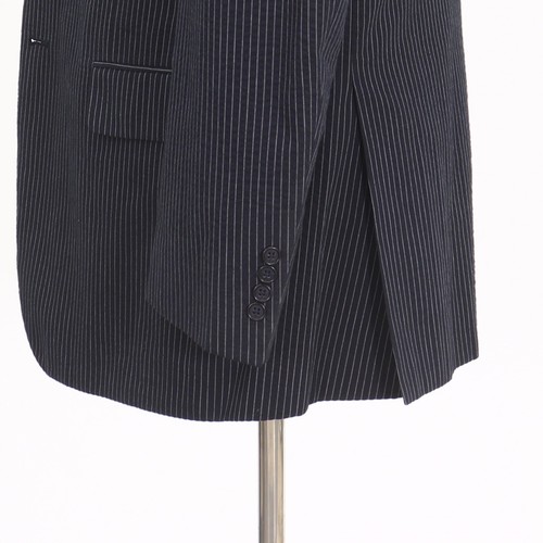 Jos. A. Bank 44L Navy Sport Coat Blazer Jacket Striped 2B Cotton - Picture 6 of 11